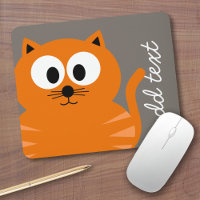 Cute Orange Fat Cat with Taupe Personalised