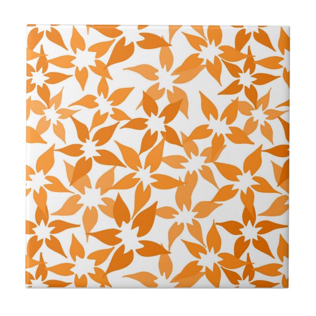 Cute Orange floral Tile (Front)
