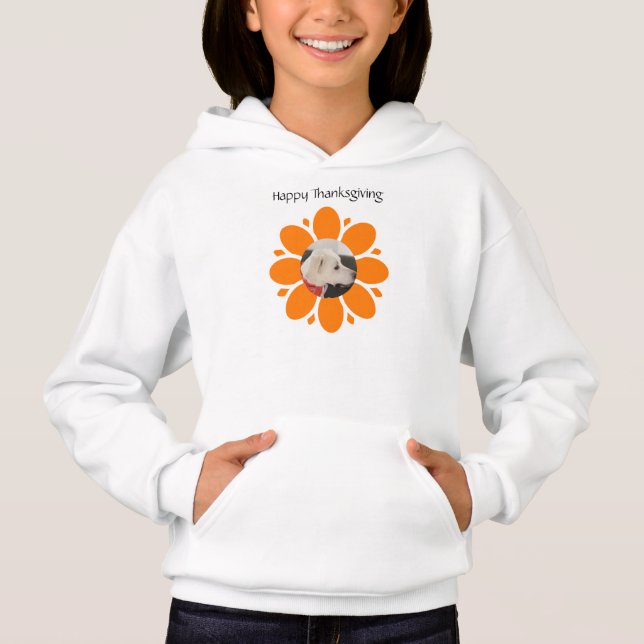 Cute Orange Flower Frame for Pet Photo Fall (Front)
