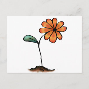 Cute Orange Flower Postcard
