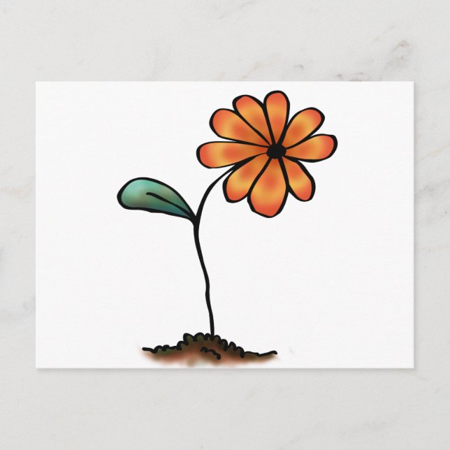 Cute Orange Flower Postcard (Front)