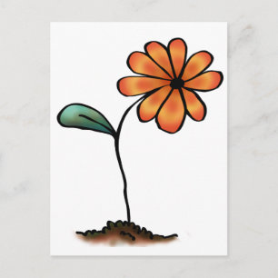 Cute Orange Flower Postcard