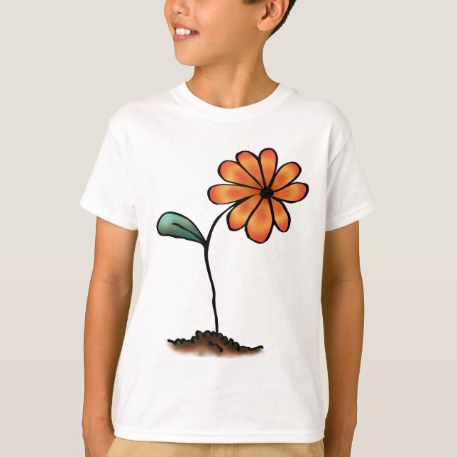 Cute Orange Flower T-Shirt (Front)