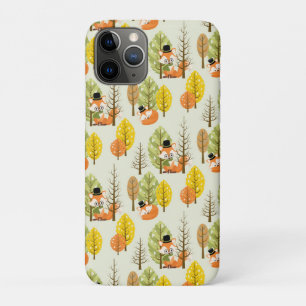 Cute Orange Fox Autumn Trees Forest Hipster iPhone 11 Pro Case