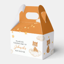 Cute Orange Fox Baby Shower Favour Box