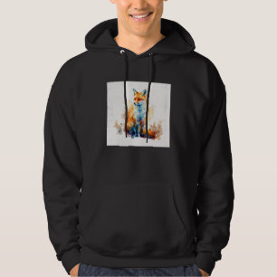 Cute Orange Fox Illustration Watercolor Women Men  Hoodie