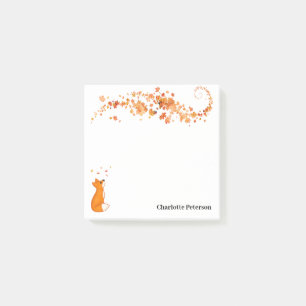 Cute Orange Fox & Maple Leaves Autumn Fall Post-it Notes