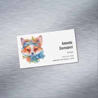 Cute Orange Fox with Floral Crown