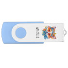 Cute Orange Fox with Floral Crown