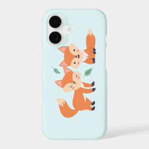 Cute Orange Foxes Graphic Illustration