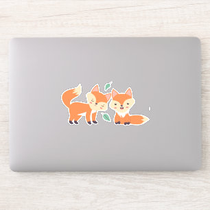 Cute Orange Foxes Graphic Illustration