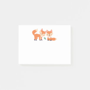 Cute Orange Foxes Graphic Illustration Post-it Notes