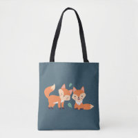 Cute Orange Foxes Graphic Illustration