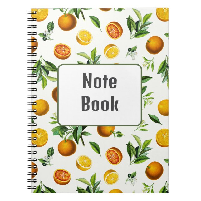 Cute Orange Fruit Aesthetic Note Book (Front)