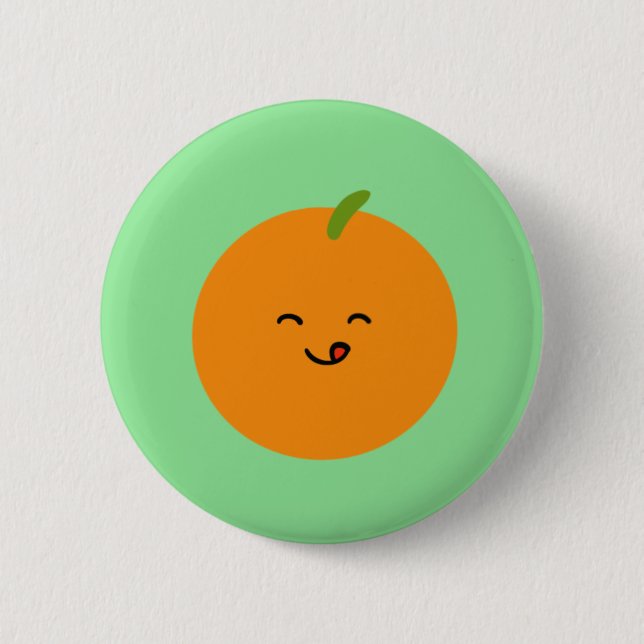 Cute Orange Fruit Button (Front)