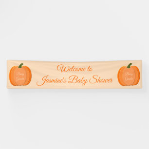 Cute Orange Gender Neutral Pumpkin Baby Shower Banner