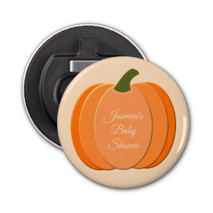 Cute Orange Gender Neutral Pumpkin Baby Shower Bottle Opener