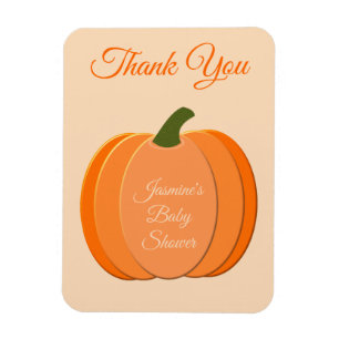 Cute Orange Gender Neutral Pumpkin Baby Shower Magnet