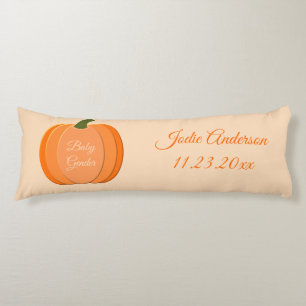 Cute Orange Gender Neutral Pumpkin Custom Birth Body Cushion
