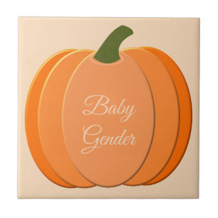 Cute Orange Gender Neutral Pumpkin Custom Ceramic Tile