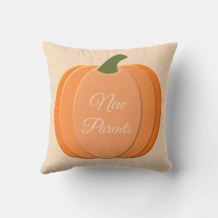 Cute Orange Gender Neutral Pumpkin Custom Cushion