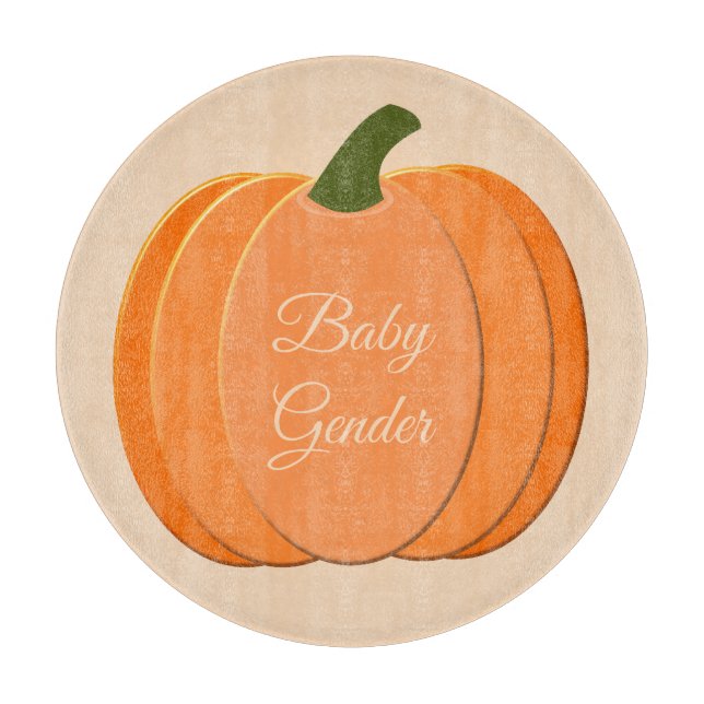 Cute Orange Gender Neutral Pumpkin Custom Cutting Board (Front)