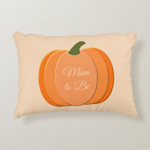 Cute Orange Gender Neutral Pumpkin Custom Decorative Cushion