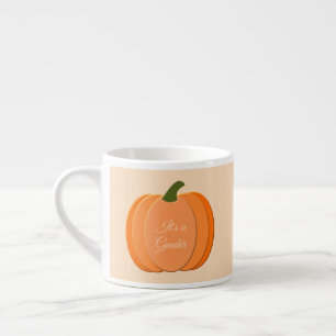 Cute Orange Gender Neutral Pumpkin Custom Espresso Cup