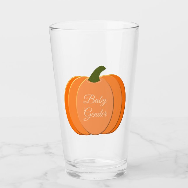 Cute Orange Gender Neutral Pumpkin Custom Glass (Front)