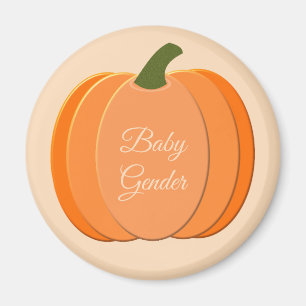 Cute Orange Gender Neutral Pumpkin Custom Magnet