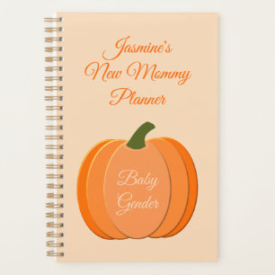 Cute Orange Gender Neutral Pumpkin Custom New Mum Planner