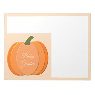 Cute Orange Gender Neutral Pumpkin Custom Notepad