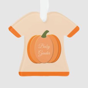 Cute Orange Gender Neutral Pumpkin Custom Ornament