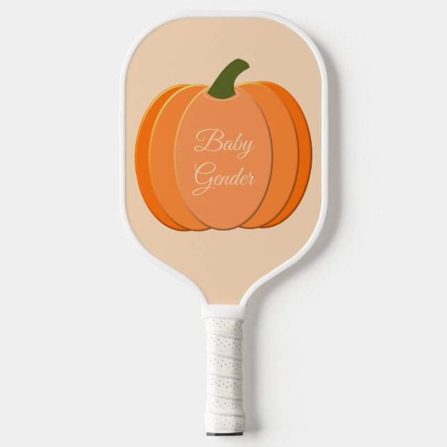 Cute Orange Gender Neutral Pumpkin Custom Pickleball Paddle (Front)