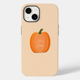 Cute Orange Gender Neutral Pumpkin Gender Reveal iPhone 14 Case