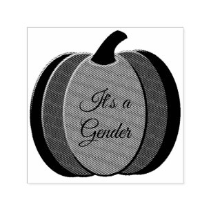Cute Orange Gender Neutral Pumpkin Gender Reveal Self-inking Stamp