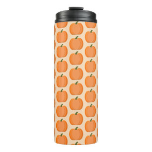 Cute Orange Gender Neutral Pumpkin Patterned Thermal Tumbler