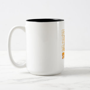 Cute Orange Ghost Spooky Season Halloween Design Two-Tone Coffee Mug