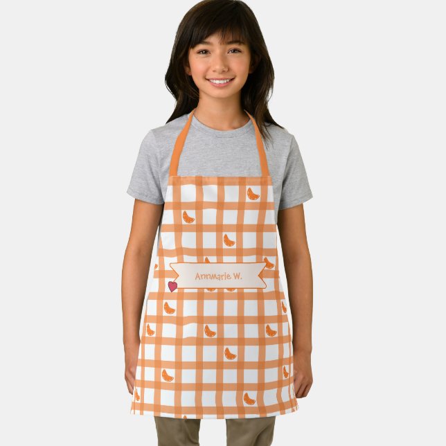 Cute Orange Gingham Apron (Insitu)