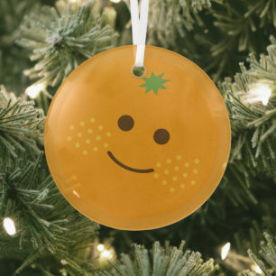 Cute Orange  Glass Tree Decoration