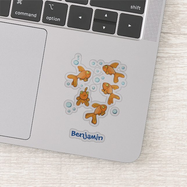 Cute orange goldfish cartoon illustration (Detail)