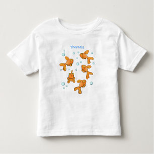 Cute orange goldfish cartoon illustration toddler T-Shirt