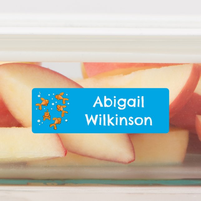 Cute orange goldfish cartoon personalised (Affixed)