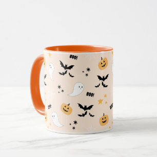 Cute Orange Halloween Boo Mug