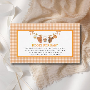 Cute Orange Halloween Books For Baby Shower Enclosure Card