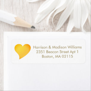 Cute orange heart custom Return Address Label