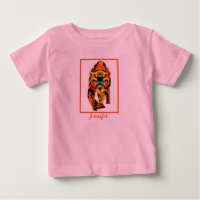 Cute Orange Illustrated Tiger Baby T-Shirt for Kid