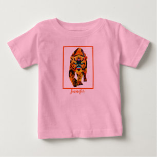 Cute Orange Illustrated Tiger Baby T-Shirt for Kid