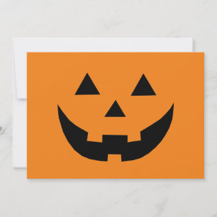 Cute orange jack o lantern funny Halloween Invitation