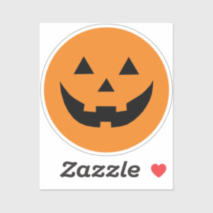 Cute orange Jack o lantern pumpkin face Halloween
